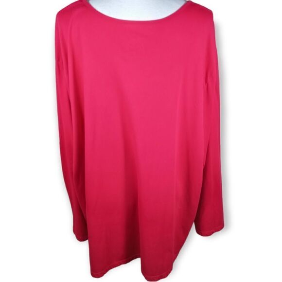 JUST MY SIZE RED LONG SLEEVE TOP SZ.4X EUC - Picture 5 of 6